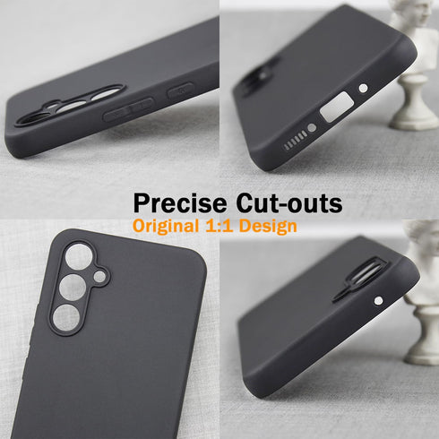TENOC Phone Case for Samsung Galaxy A54 5G - Black Case Anti-Fingerprint Protective Bumper Matte Cover