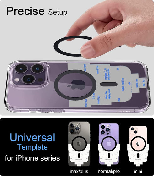 Metal Ring Adhesive Sticker Rings for iPhone 12 13 14 15 Case Converter Kit, Magnetic Mount Adapter
