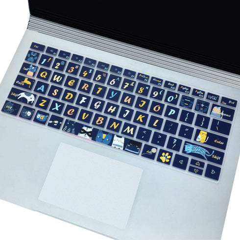 Sanfulin Keyboard Cover Skin for Microsoft Surface Laptop 3 & Surface Book 3, Silicon Protector with Big Letters