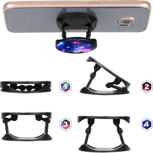 Weewooday 10 Pieces Self-Adhesive Nebula Phone Grip Holder for Smartphones and Tablets