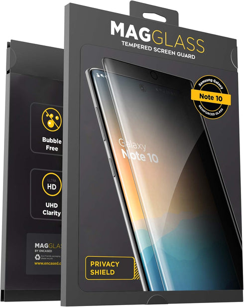 magglass Galaxy Note 10 Privacy Screen Protector - Anti Spy Fingerprint Resistant Tempered Glass Guard for Samsung Note