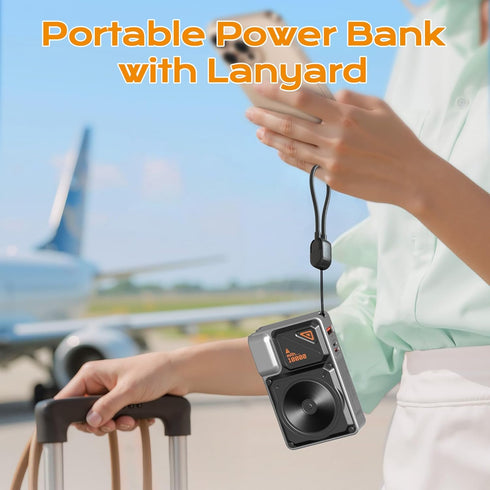 SEANCHEER P07 10000mAh 22.5WMAX,Portable Magnetic Power Bank Charger Portable Charger with Built-in Cable and Foldable