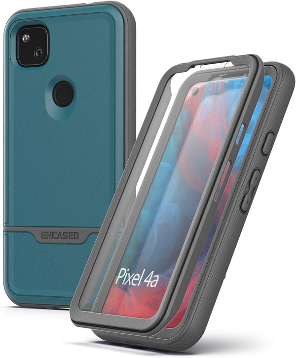 ENCASED Pixel 4a Case with Screen Protector (Rebel Shield) - Rugged Full Body Protective Cover for Google Pixel 4a -