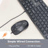 X9 USB Keyboard and Mouse Combo, Ergonomic Full-Sized Wired Keyboard and Mouse with Wire for Desktop & Laptop