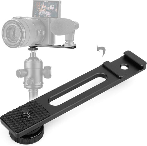ChromLives Cold Shoe Bracket Extension Bar, Hot Shoe Extension, Microphone Mount with