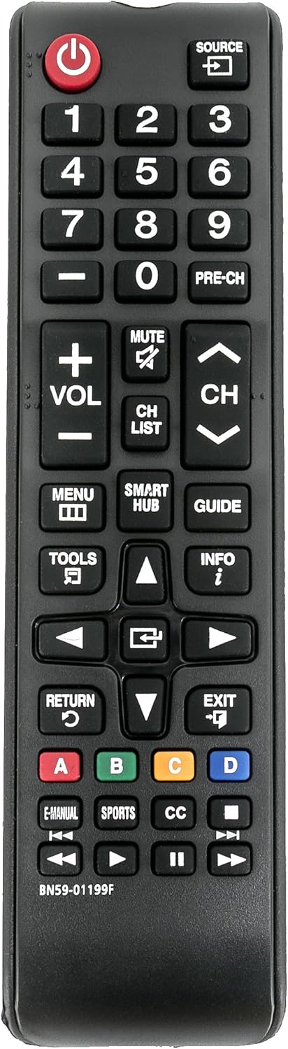 BN59-01199F Universal TV Remote Control, Compatible with Samsung LED HDTV 7500 9500 6200 Series