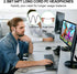 USB Headset with Microphone for PC, 7.5 Ft Cable, Wired USB Earbuds with Mute in-Line Stereo Noise Canceling for Laptop