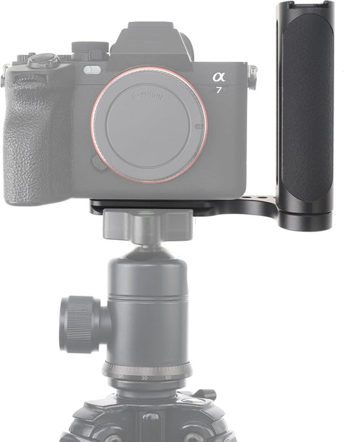 FocusFoto 2nd 1/4" Gen L-Shaped Bracket Holder Stabilizer with Side Handle Grip Universal for DSLR Mirrorless Camera