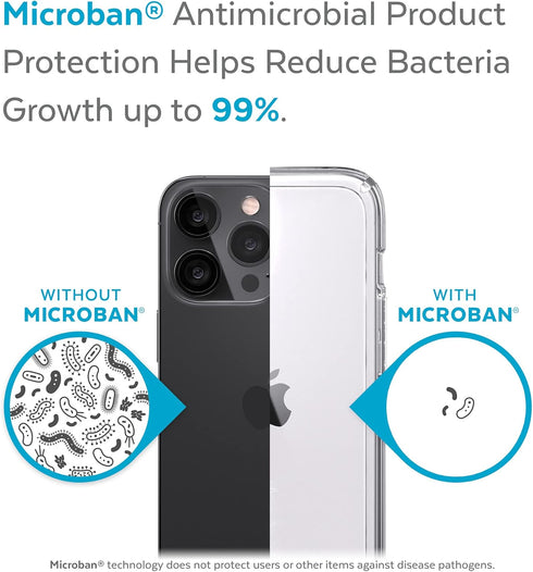 Speck 13 iPhone Mini Case - Drop Protection, Wireless Charging Compatible, Clear, Antimicrobial