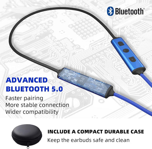 Ear Plugs Bluetooth Headphones for Work, Neckband Wireless Earbuds, Noise Reduction in-Ear Earphones with Mic, 20 Hours