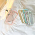 iPhone 15 Plus Case (Pink) - Clear Cute Curly Wave Frame Shape Shockproof Soft Protective Cover for Women
