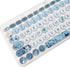 Silicone Keyboard Cover Skin for Logitech K380/Pebble Keys 2, Gray Blue Flowers