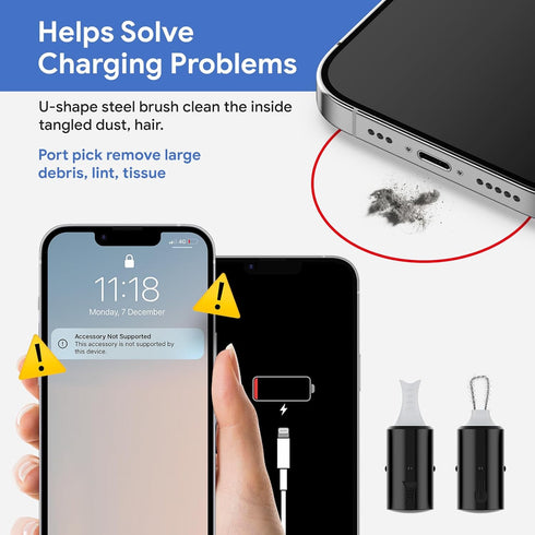 12 in 1 iPhone Cleaning Kit for Charging Port, Phone Cleaning Kit for iPhone/AirPods/iPad, Safely Clean Lightning Cable