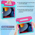 LTROP Kids Case for iPad 9th/8th/7th Generation - Turquoise and Rose Handle Stand Case for 10.2 iPad
