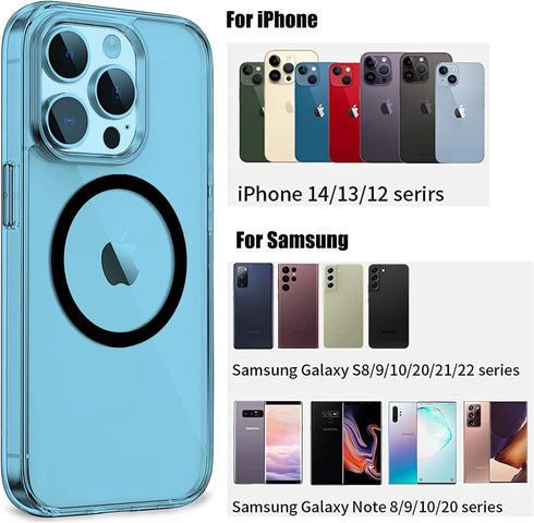 4PCS Magnetic Wireless Charger Universal Metal Rings,for MagSafe-Compatible Charger on iPhone 14/13/12 Pro/Max/Mini Case and Samsung Galaxy