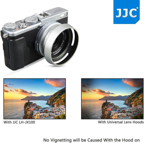JJC Metal Lens Hood Shade Protector with 49mm Filter Adapter Ring for Fujifilm X100VI X100V X100F X100T