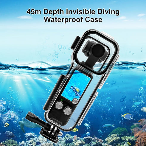 PULUZ Dive Case for DJI Osmo Pocket 3, Waterproof PC Protective Shell 45M/147FT Underwater Housing Cover with