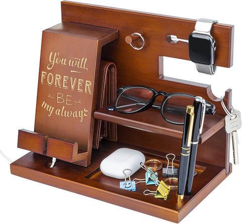 awofer Wood Docking Station For Men Personalized Gifts For Man Wooden Gifts For