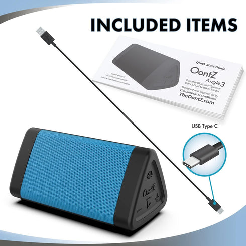 OontZ Angle 3 Bluetooth Speaker, Portable Wireless Bluetooth 5.0, 10 Watts, IPX5 Water Resistant, Loud Speaker (Blue)