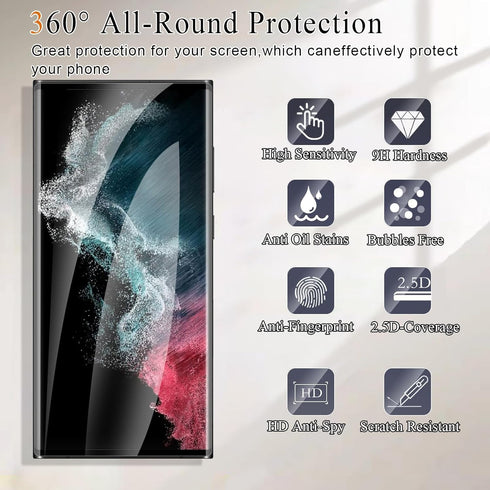 Lyphpe ?3-PACK?Screen Protector for Samsung Galaxy S22 Ultra, Case Friendly, 3D Curved, HD Clear Tempered Glass Film
