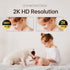 Dual Lens 2.4/5GHz WiFi Security Camera, 360° PTZ 2K Indoor Nanny Cams with Phone App, Night Vision, Local Storage