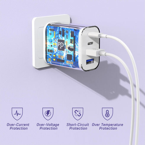 StinkLight 4-Port 40W 17/17 Air/16e/16 Pro/16 Max/15/14/13/12,iPad USB Fast Charging Block, Charge Adapter for iPhone