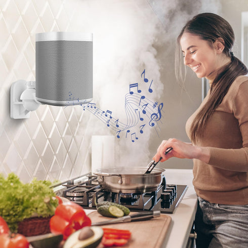 TNP Universal Satellite Speaker Wall Mount Bracket, Ceiling Mount Clamp with Adjustable Swivel and Tilt Angle for Home