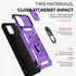 SunStory iPhone 11 Case (Purple) - Military-Grade, HD Screen Protector, Slide Camera Cover & Kickstand.
