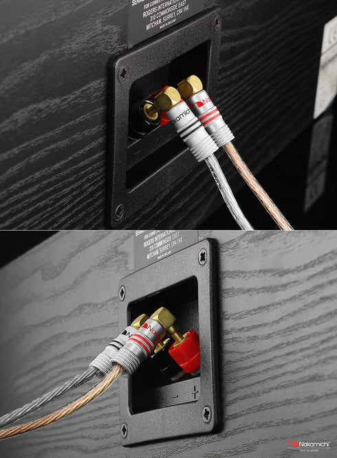 Nakamichi Excel Series 24k Gold Plated Right Angle Banana Plug 12-18 AWG 4mm for Speakers, 8 Pcs (4-Pairs)