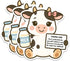 Dairy Cow Sticker 3Pcs Decals Vinyl Waterproof - Journaling Self-Affirmation Positive Dairy