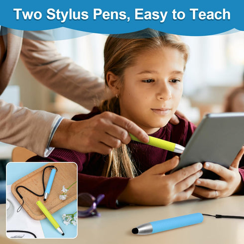 2pcs Kid-Friendly Stylus Pens for Touch Screens, Capacitive Pen with Spring Cord, Children's Crayon Stylus