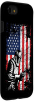 iPhone SE (2020) / 7 / 8 American Flag Patriotic Distressed Welding Case, Welder Gifts