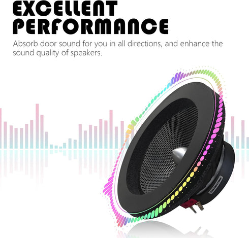 4PCS 6.5 Speaker Rings, Self Adhesive Foam for Enhancing Stereo Sound, High Resilience Speaker Baffles