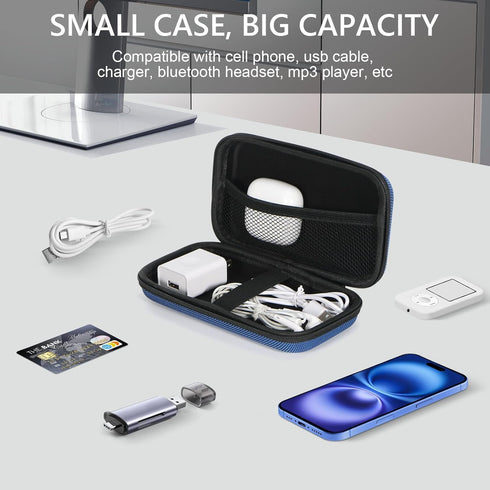 GLCON Portable Protection Hard EVA Case for External Battery, Cell Phone, GPS, Hard Drive, USB/Charging Cable, Small