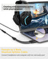 Headset Splitter Cable for PC 3.5mm Crystal-Nylon Braid 3.5mm Female to Dual 3.5mm TRS Male Headphone Mic Audio Y Splitter Cable CTIA Gaming Headset to PC Adapter - Matte Black 0.3M by SOLMIMI