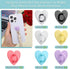 12 Pcs Heart Shaped Cell Phone Finger Ring Holder, Adhesive Metal Phone Grip, Charm Loop Stand for DIY Phone Case and