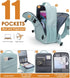 Travel Backpack for Women Men, Waterproof Laptop Backpack, Flight Approved Carry On Bag for 15.6'' Laptop, Lake Blue