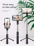 Phone Tripod Stand & Selfie Stick Tripod, All in One Cell Phone Tripod, Cellphone Tripod with Wireless Remote and Phone Holder, Portable, Lightweight,Compatible with All Phones(Black)