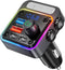 Nulaxy 54W Bluetooth 5.3 Car Adapter with 4 Charging Ports, Wireless Radio FM Transmitter with Deep Bass Player