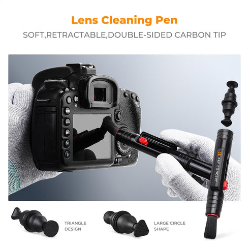 K&F Concept Professional Camera Cleaning Kit - Sensor Cleaner, Lens Brush, Air Blower, Carry Case for DSLR & Mirrorless