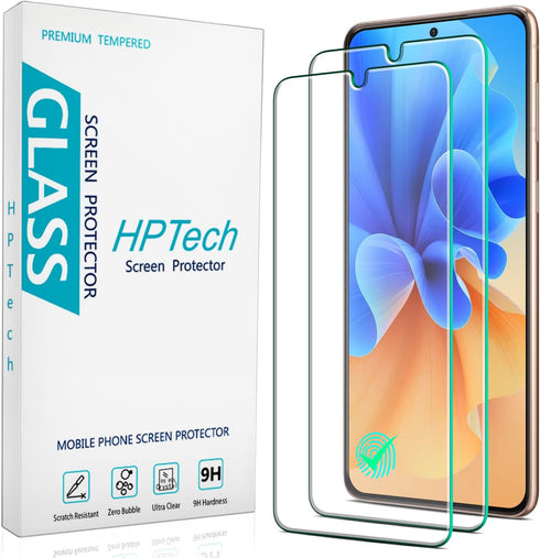 HPTech Tempered Glass Screen Protector for Samsung Galaxy S21 & S21 5G (2 Pack) - 6.2", Anti-Scratch, Bubble-Free, Case