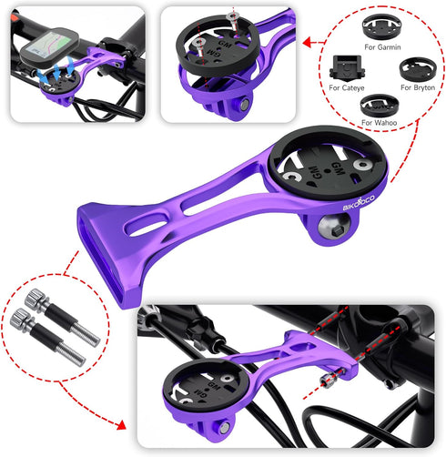 Out Front Bike Computer Mount, Lightweight GPS and Action Camera Compatible for Garmin, Wahoo, Bryton