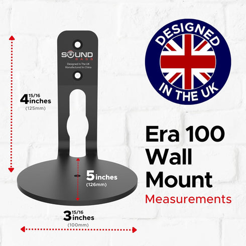 ERA100 Wall Mount Bracket, Low Profile, Twin Pack, Compatible with Sonos ERA 100 Speaker