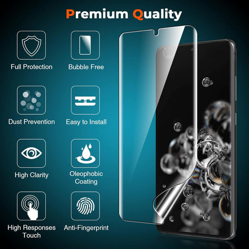 LK 3 Pack TPU Film for Samsung Galaxy S20 Ultra Screen Protector (Not Glass), Bubble Free, Case Friendly, HD Clarity