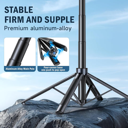 Hesheng Stick,71" iPhone,360Rotation Selfie Tripod for with Wireless Remote,Portable Aluminum Cellphone Stand,Vlog Live