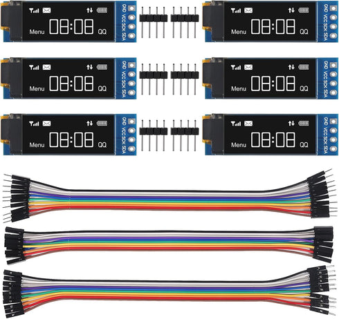 XIITIA 6pcs 0.91 inch OLED IIC I2C Display Module SSD1306 128x32 LCD Screen
