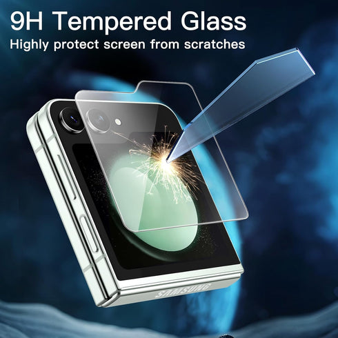 JETech Front Screen Protector for Samsung Galaxy Z Flip 6, 3-Pack Tempered Glass Film with Easy Installation Tool