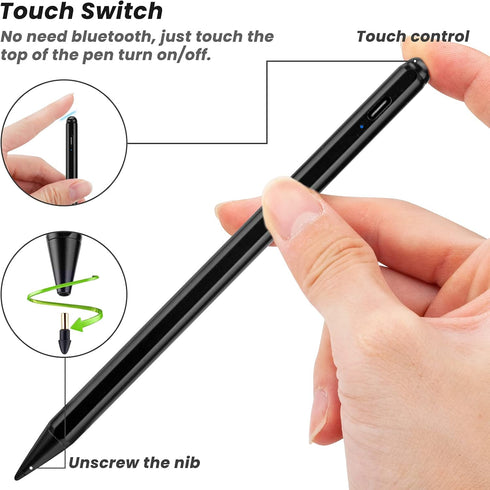 2023 Pencil for iPad 9th/10th Generation Pen, Magnetic and Palm Rejection Touch Pen with 1.5mm POM Fine Point