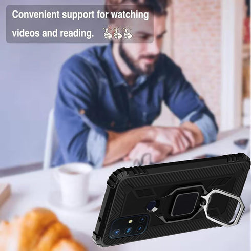 Asuwish OnePlus Nord N10 5G Case, with Screen Protector, Slim Ring Holder Stand Hard Hybrid Rugged Cell Accessories,