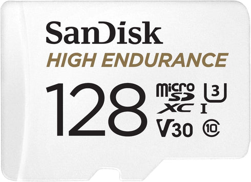 SanDisk 128GB High Endurance Video MicroSDXC Card with Adapter for Dash Cam & Home Monitoring - C10, U3, V30, 4K UHD